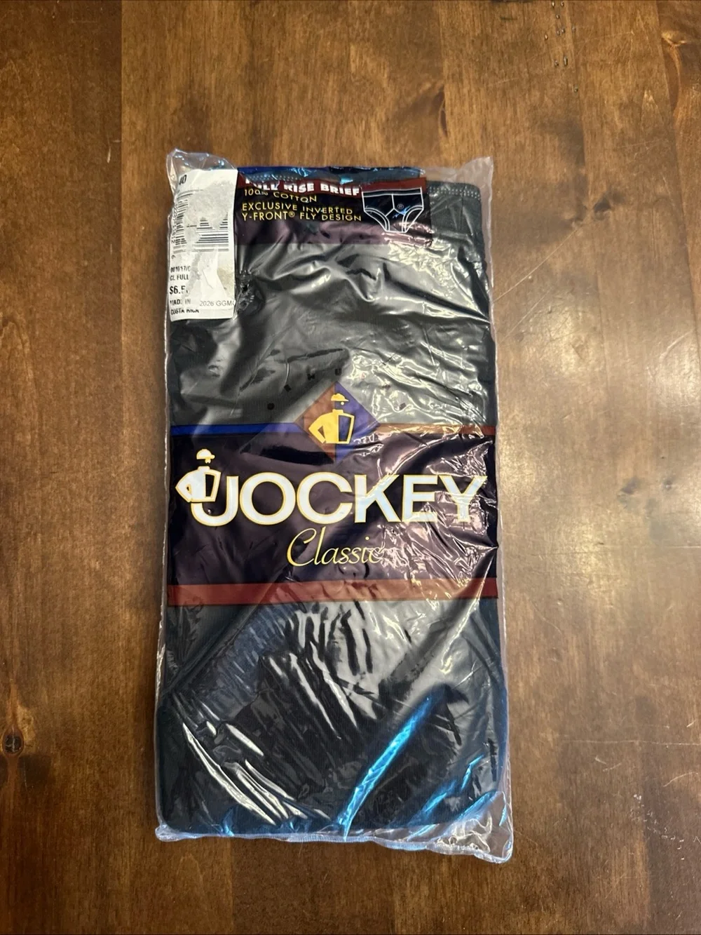Vintage Jockey Classic Full Rise Brief Cotton Size 40 One Pair Inverted Y Front